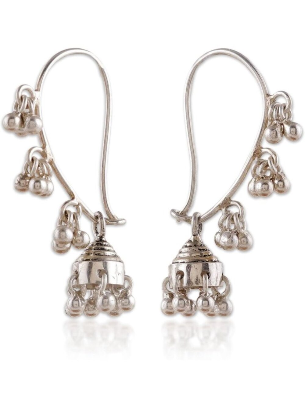 Handcrafted Sterling Silver Jhumka Filigree Chandelier Earrings | Artisan